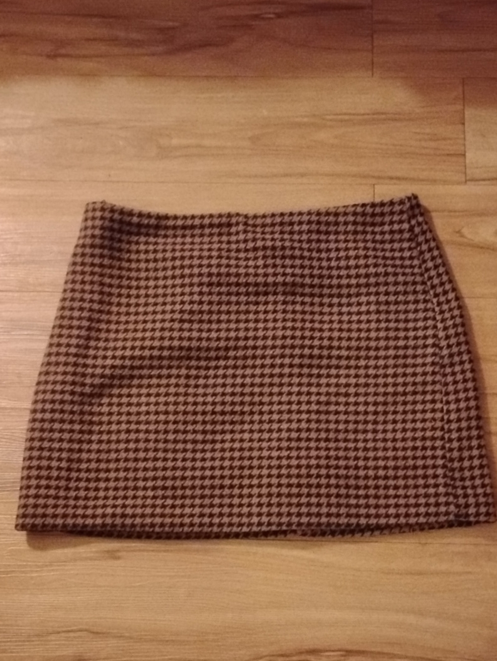 HYFVE Brown and Black Houndstooth Mini Skirt